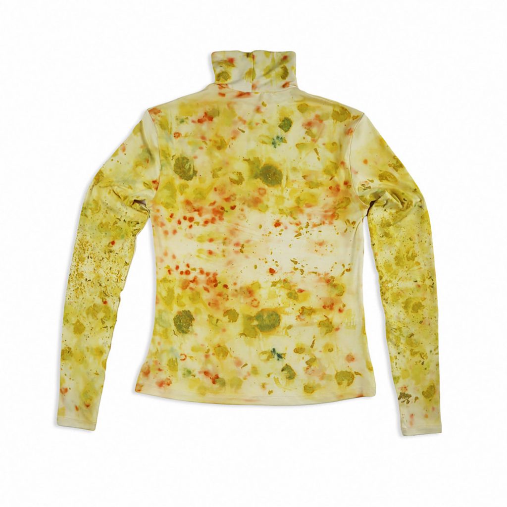 Bamboo Jersey Turtleneck Sweater - Eco-printed with Coreopsis Flowers