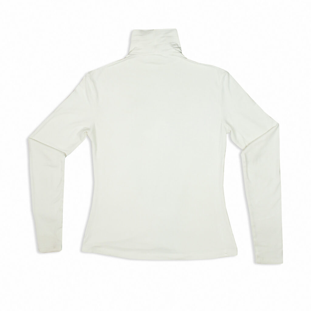 Bamboo Jersey Turtleneck Sweater  - white