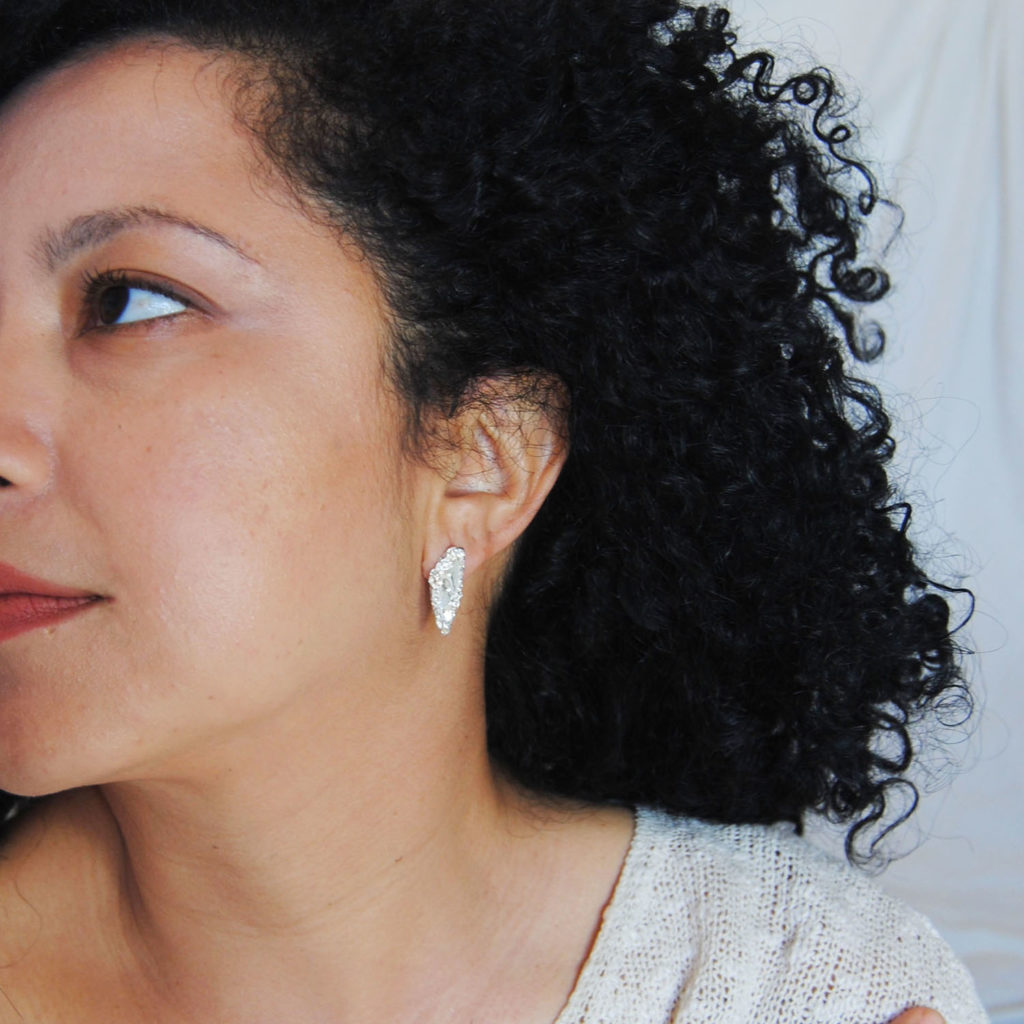 Rought earrings silver