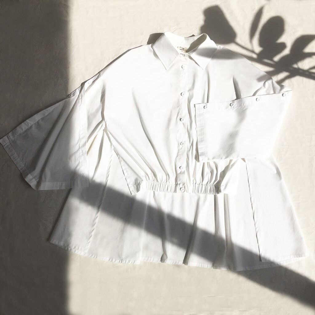 Camicia asimmetrica bianca