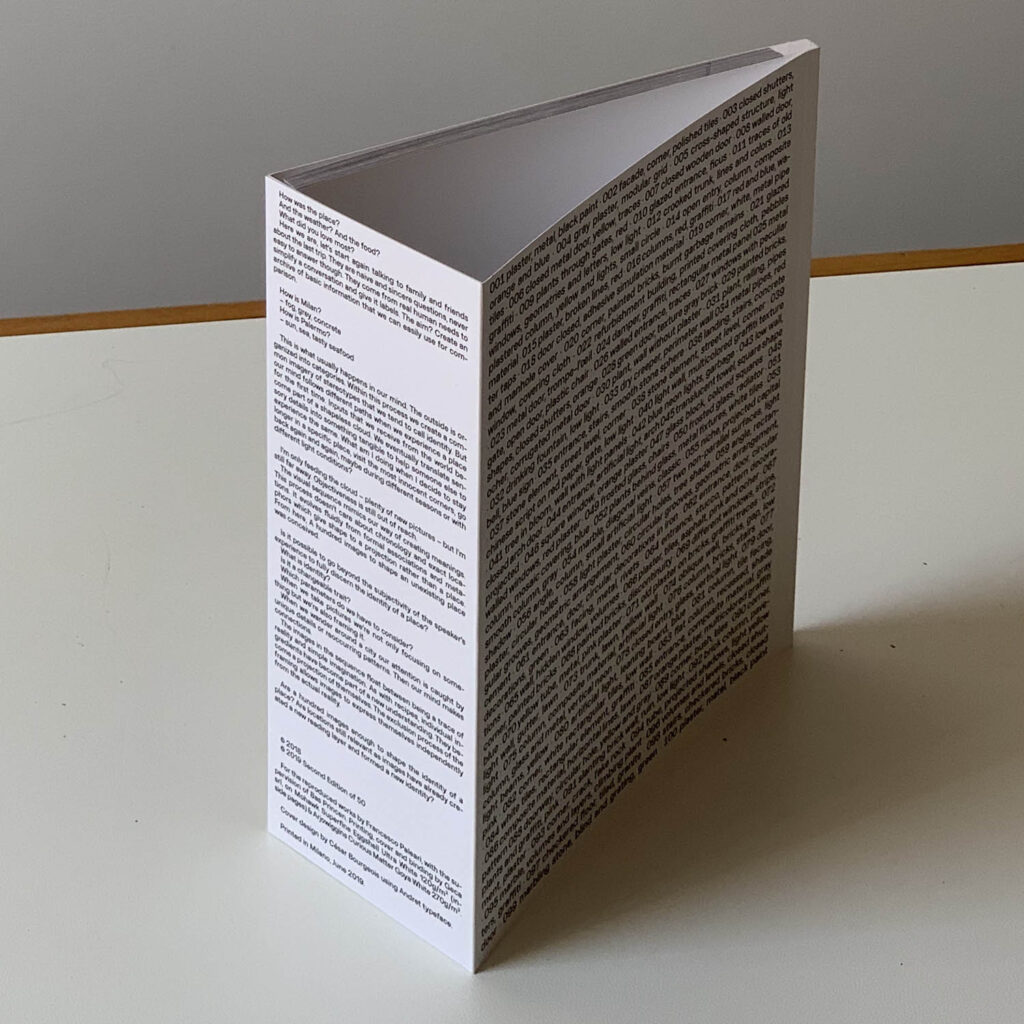 A hundred images to shape an unexisting place