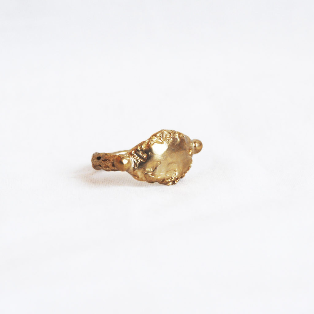 Anello rought chiuso argento/bronzo