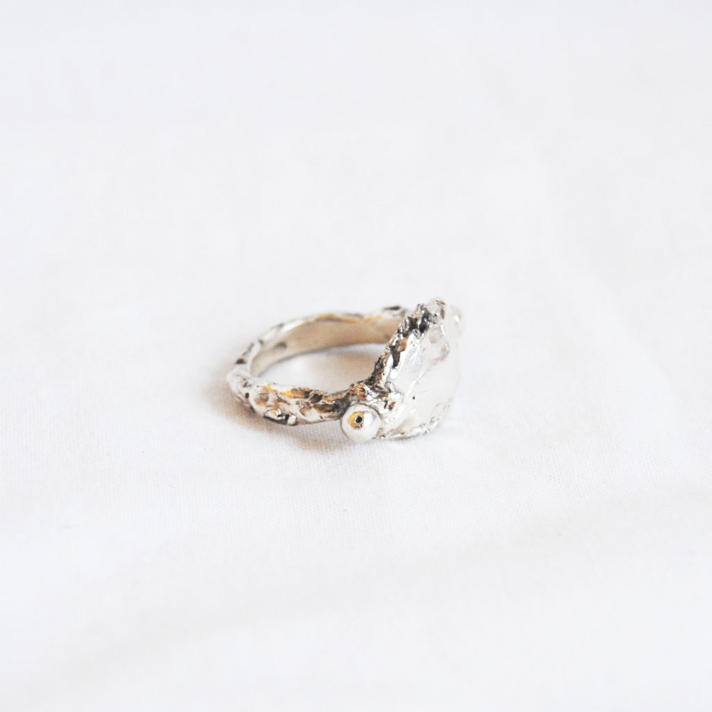Ring rought silver/bronze - closed