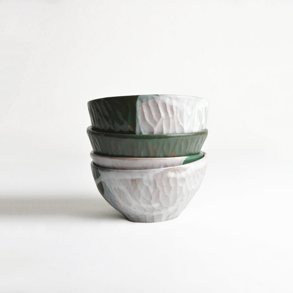 Green-white bowl