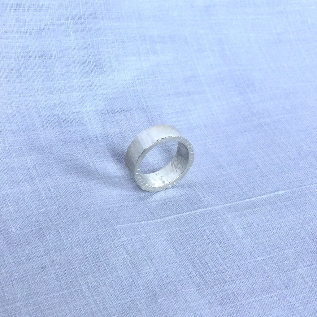 Chunky flat silver ring